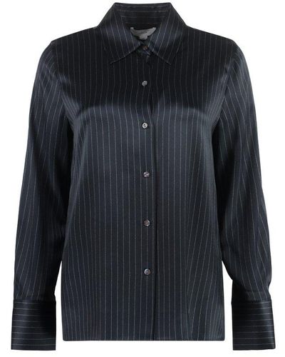 Vince Pinstripe Slim Long-sleeved Shirt - Blue
