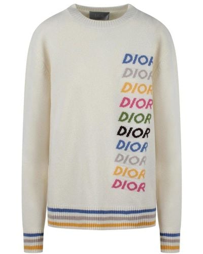 Dior Crewneck Long-sleeved Sweater - Gray