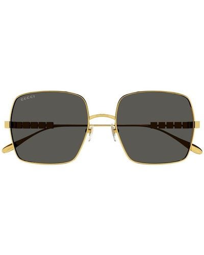 Gucci Rectangle Frame Sunglasses - Brown
