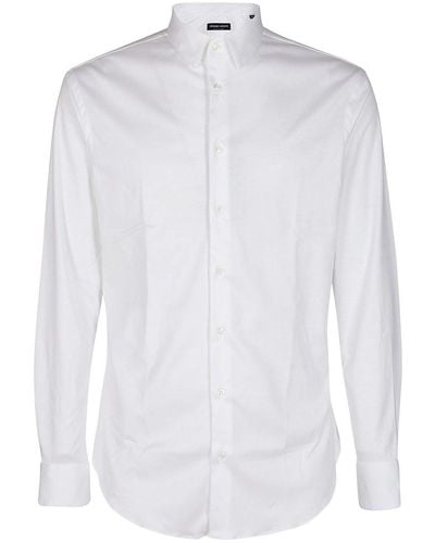Giorgio Armani Slim-fit Buttoned Shirt - White