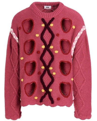 Gcds Maxi Puffy Sweater - Red