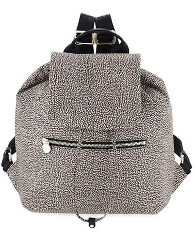 Borbonese Drawstring Medium Backpack - Grey