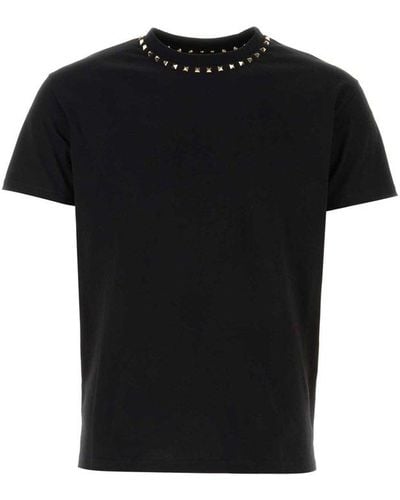 Valentino Untitled Stud Embellished Crewneck T-shirt - Black