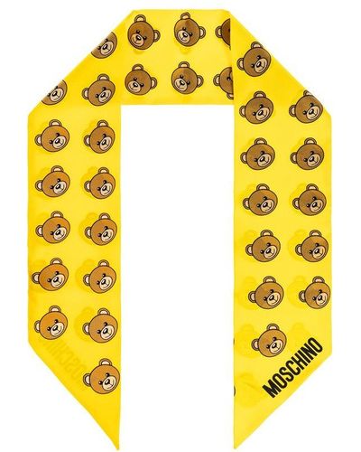 Moschino Teddy Bear Pointed-tips Scarf - Yellow