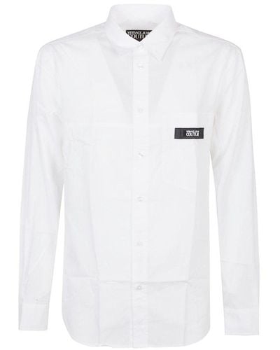 Versace Logo-patch Button-up Shirt - White