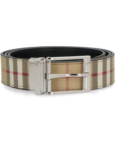 Burberry Checked Buckle Belt - White