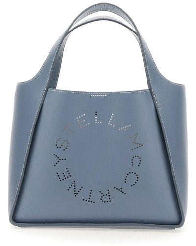 Stella McCartney Logo Perforated Shoulder Bag - Blue