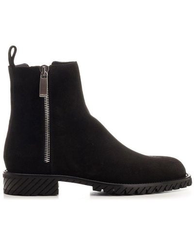Off-White c/o Virgil Abloh Zip Detailed Ankle Boots - Black