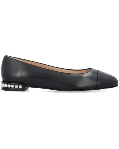 Stuart Weitzman Embellished Slip-on Flat Shoes - Black