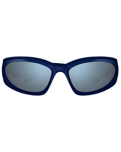 Balenciaga Swift Oval Frame Sunglasses - Blue