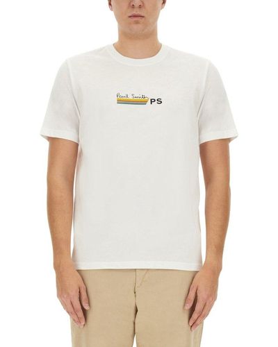 PS by Paul Smith Logo Printed Crewneck T-shirt - White