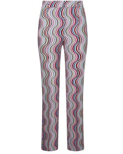 Missoni Zig-zag Pattern Straight Leg Trousers - Purple