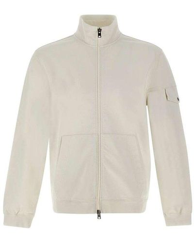Woolrich Long-sleeved Zip-up Sweatshirt - White