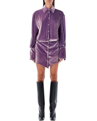 The Attico "silvye" Mini Dress - Purple