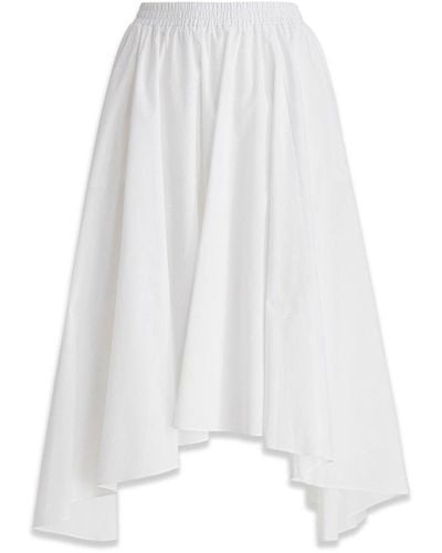 MICHAEL Michael Kors Poplin Handkerchief Midi Skirt - White