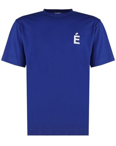 Etudes Studio Logo Embroidered Crewneck T-shirt - Blue