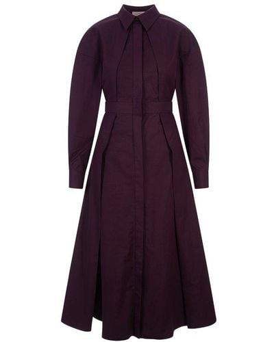 Alexander McQueen Long Shirt Dress - Purple