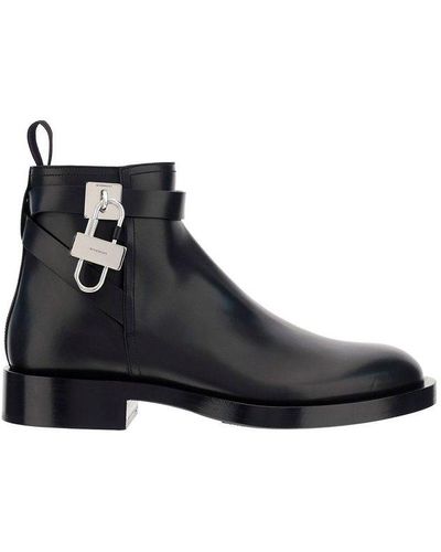 Givenchy Padlock Ankle Boots - Black