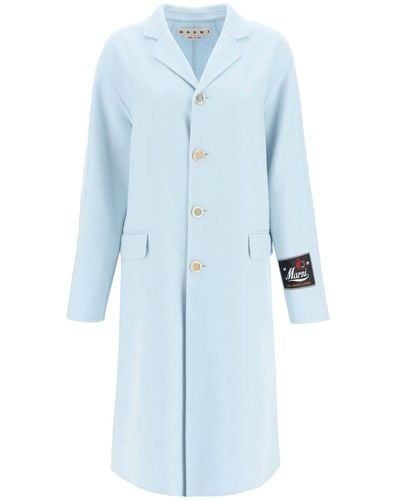 Marni Virgin Wool And Cashmere Coat - Blue