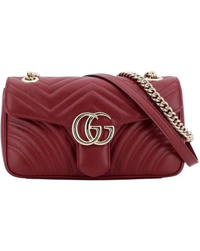 Gucci Gg Marmont Small Shoulder Bag - Red