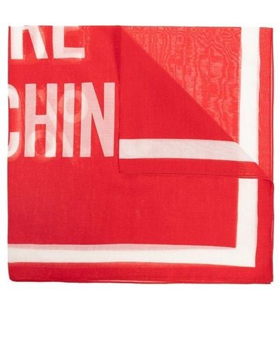 Moschino Scarf With Logo, - Red