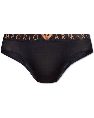 Emporio Armani Briefs With Logo - Black