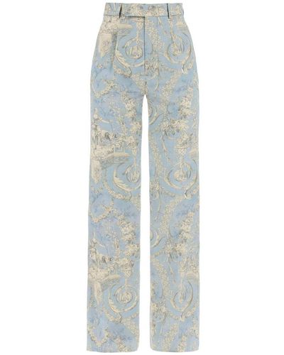 Vivienne Westwood Allover Floral Print Flared Trousers - Blue