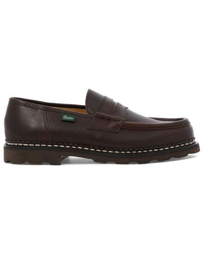 Paraboot Reims Logo Detailed Loafers - Brown