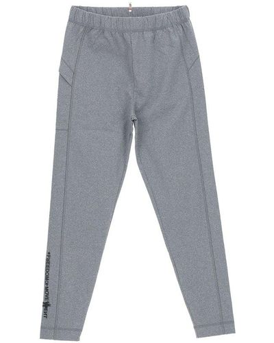 3 MONCLER GRENOBLE Slogan Embroidered Pants - Gray