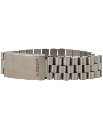 Ambush Roll Chain Logo Engraved Bracelet - Grey