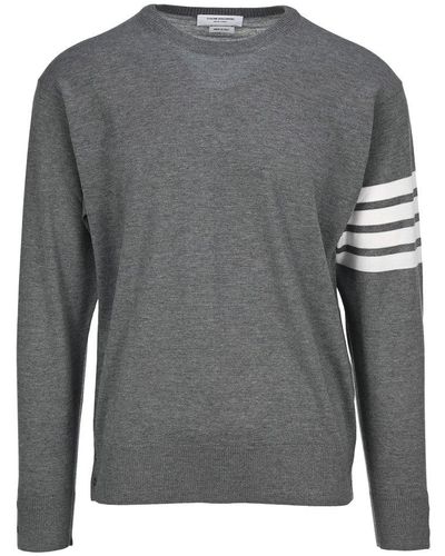 Thom Browne 4-bar Stripe Sweater - Gray