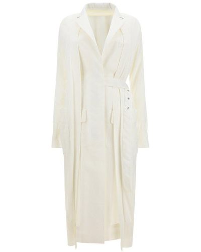 Sacai Layered Detailed Knitted Cardi-coat - White
