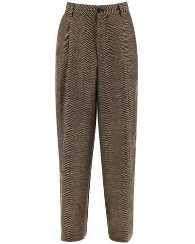 Dries Van Noten Spotted Tweed Trousers For - Multicolour