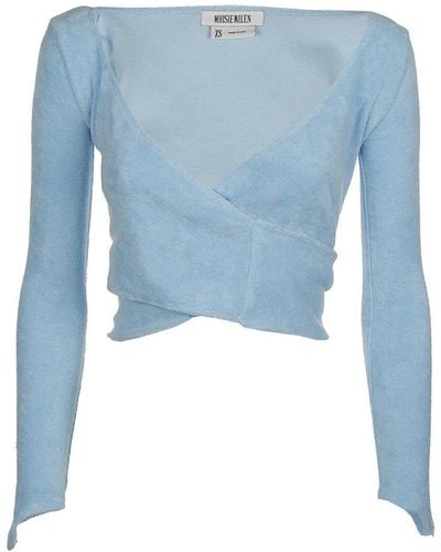 Maisie Wilen Dramady Cropped Top - Blue