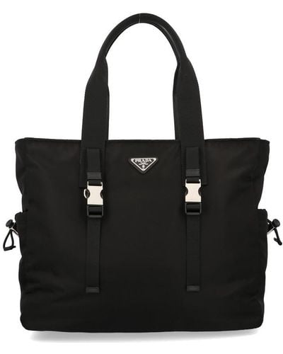 Prada Fabric Tote Bag - Black