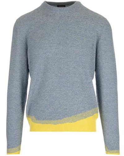 Zegna Two-tone Sweater - Gray