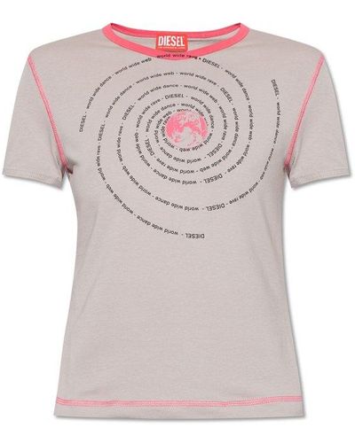 DIESEL T-uncutie Stretch-cotton T-shirt - Pink