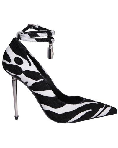 Tom Ford Zebra Printed Pointed-toe Court Shoes - Black