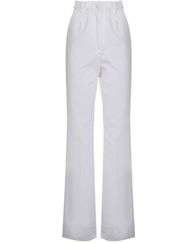 Dolce & Gabbana High-waist Wide-leg Tailored Pants - White