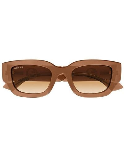 Gucci Rectangle Frame Sunglasses - Brown