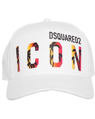 DSquared² Logo Printed Baseball Cap - White