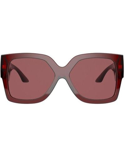 Versace Curved Tip Oversized Sunglasses - Red