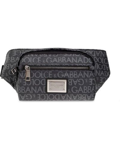 Dolce & Gabbana Belt Bag With Logo - Black