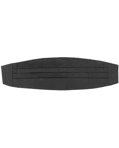Etro Micro-dot Print Textured Belt - Black