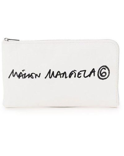 MM6 by Maison Martin Margiela Logo Print Pouch - White