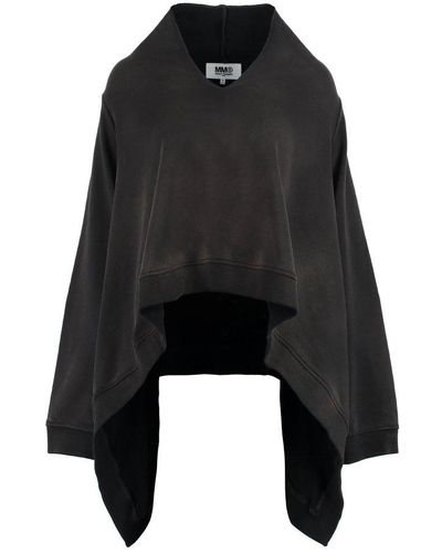 MM6 by Maison Martin Margiela Oversize Cotton Sweatshirt - Black