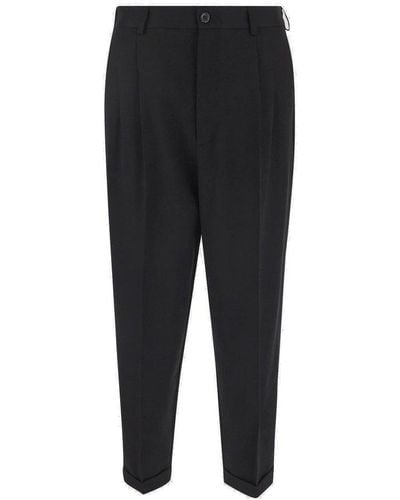 Magliano High Waisted Pleated Trousers - Black