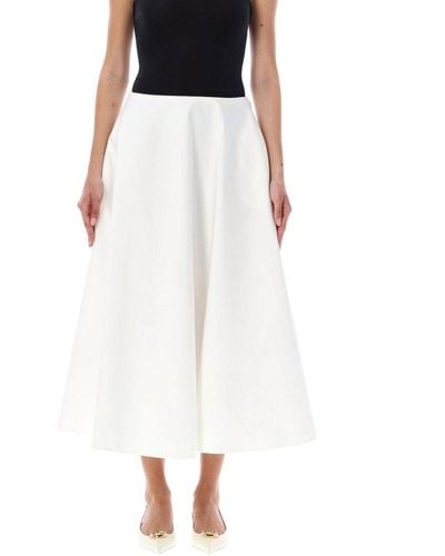 Valentino Straight Hem A-line Skirt - White