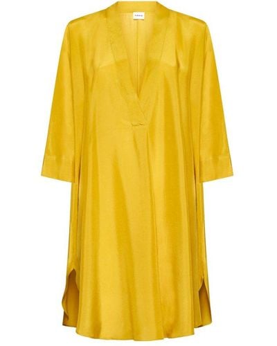 P.A.R.O.S.H. V-neck Mini Dress - Yellow