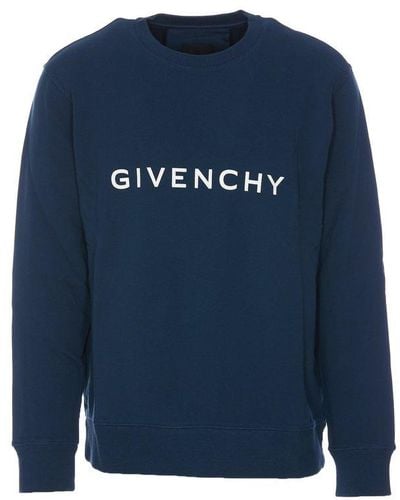 Givenchy Logo Printed Crewneck Sweatshirt - Blue